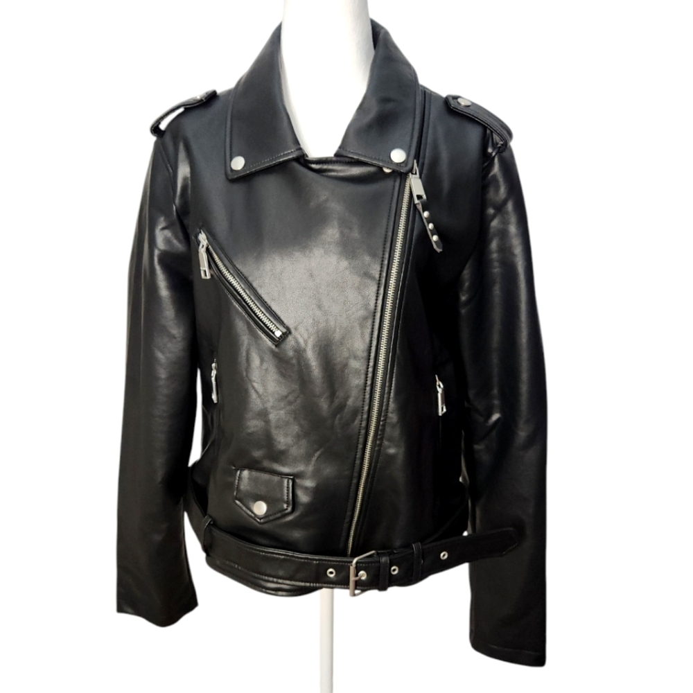 NWT Rebecca Minkoff Women's Black Moto Jacket Size XL‎